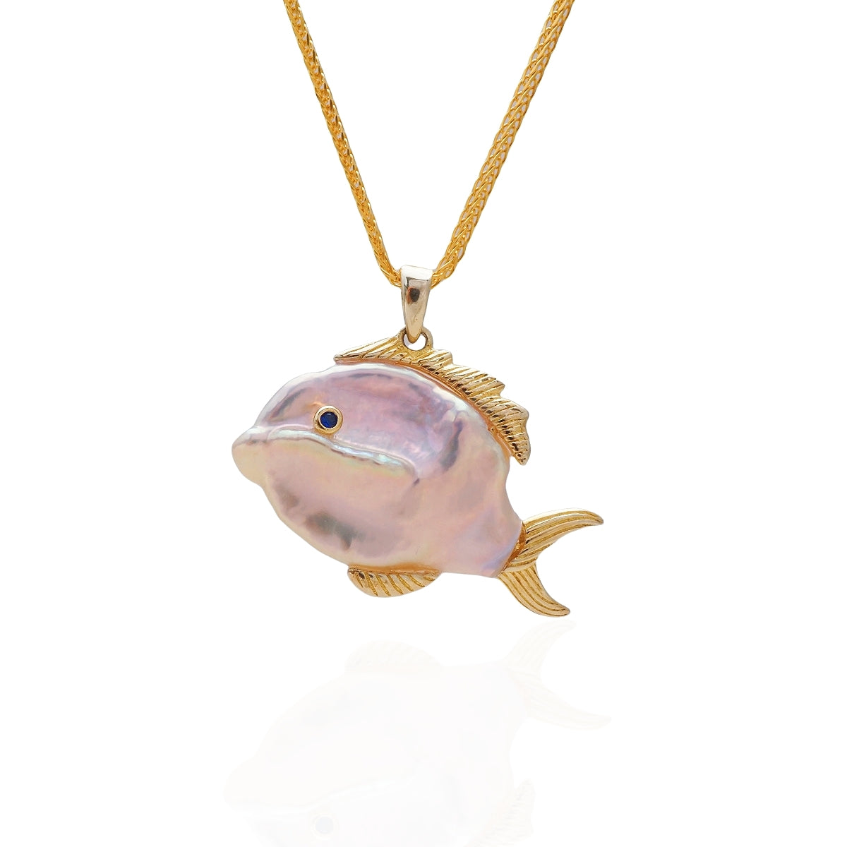 Handcrafted Baroque Pearl Fish Pendant Necklace