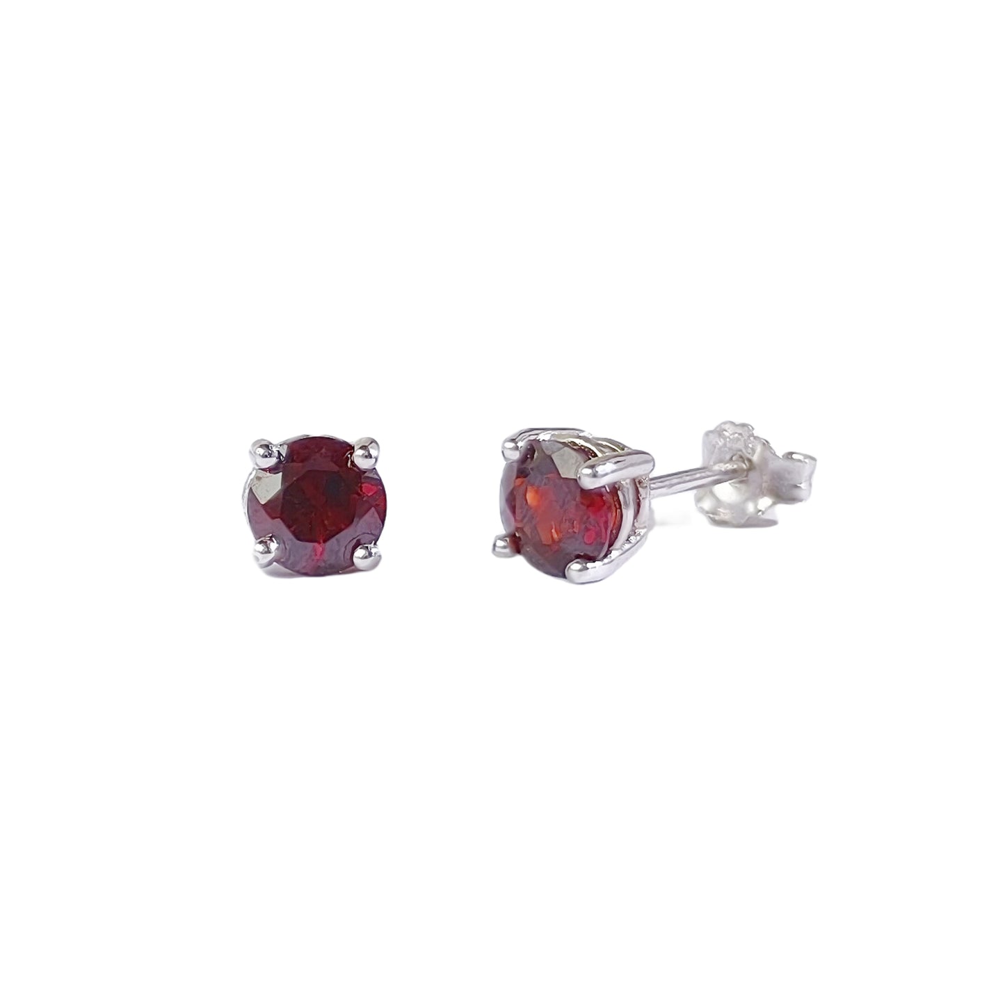 Garnet Stud Earrings 5mm