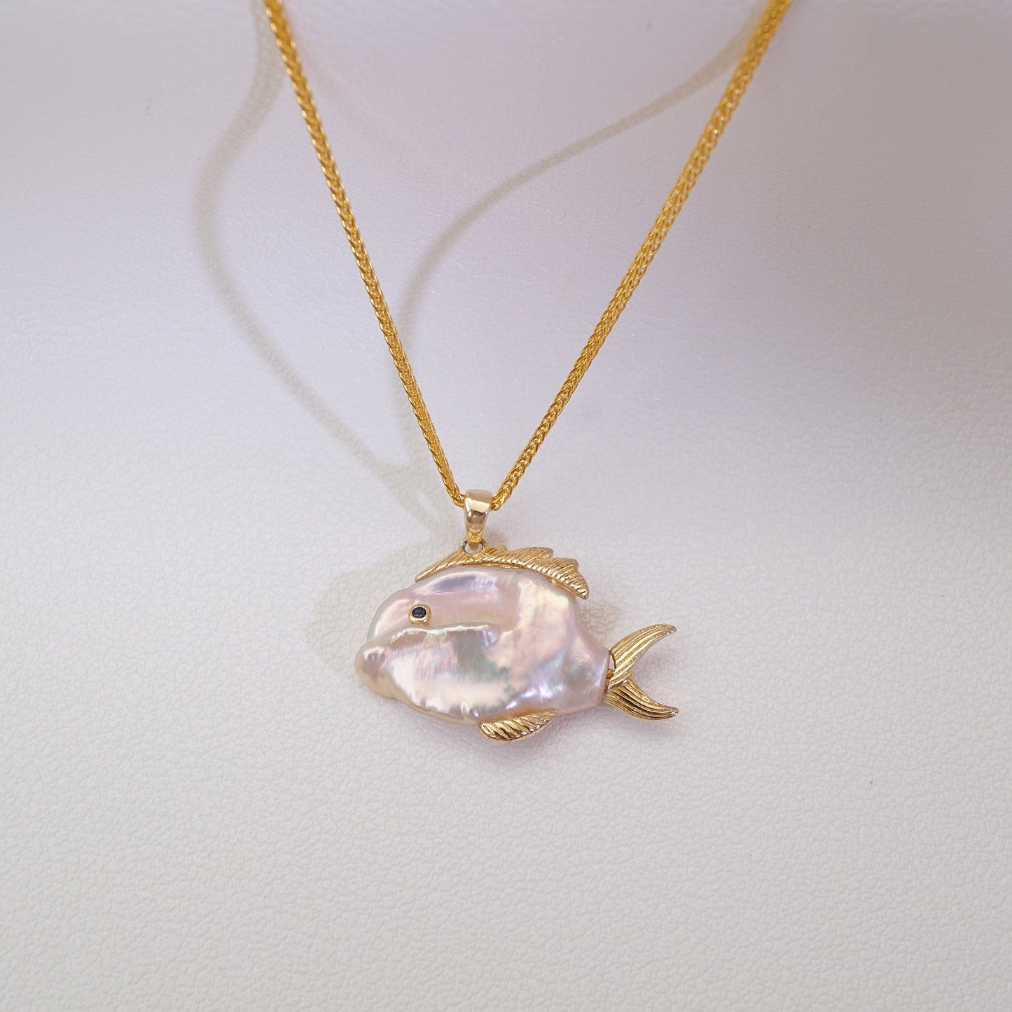 Handcrafted Baroque Pearl Fish Pendant Necklace