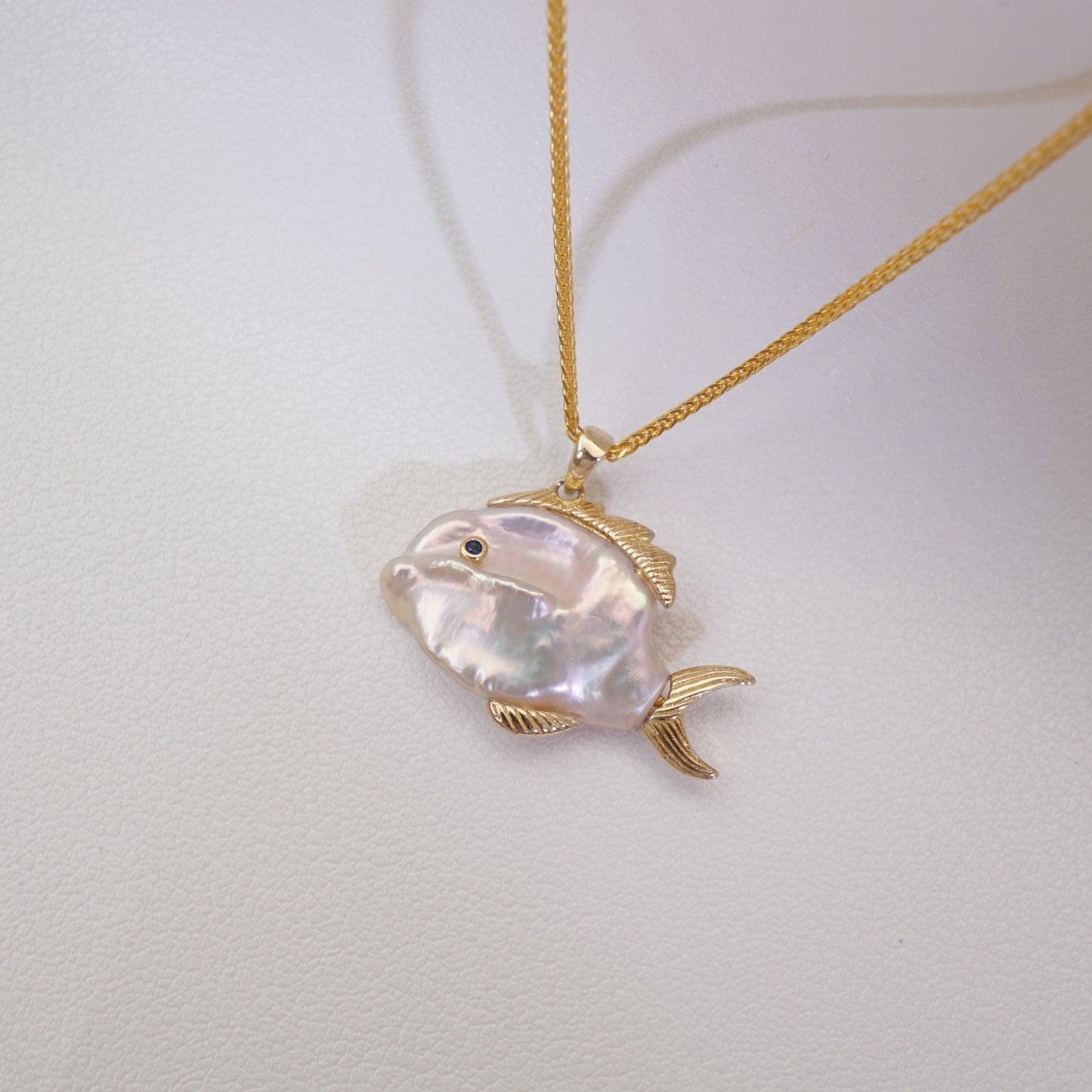 Handcrafted Baroque Pearl Fish Pendant Necklace