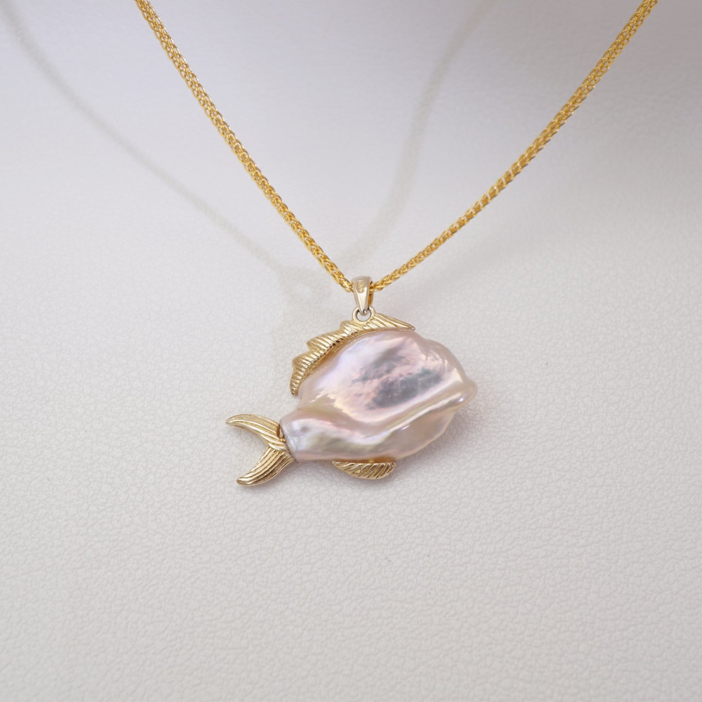 Handcrafted Baroque Pearl Fish Pendant Necklace