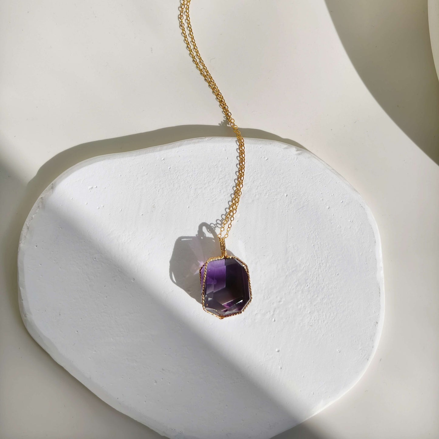 Freeform Amethyst Pendant No.001