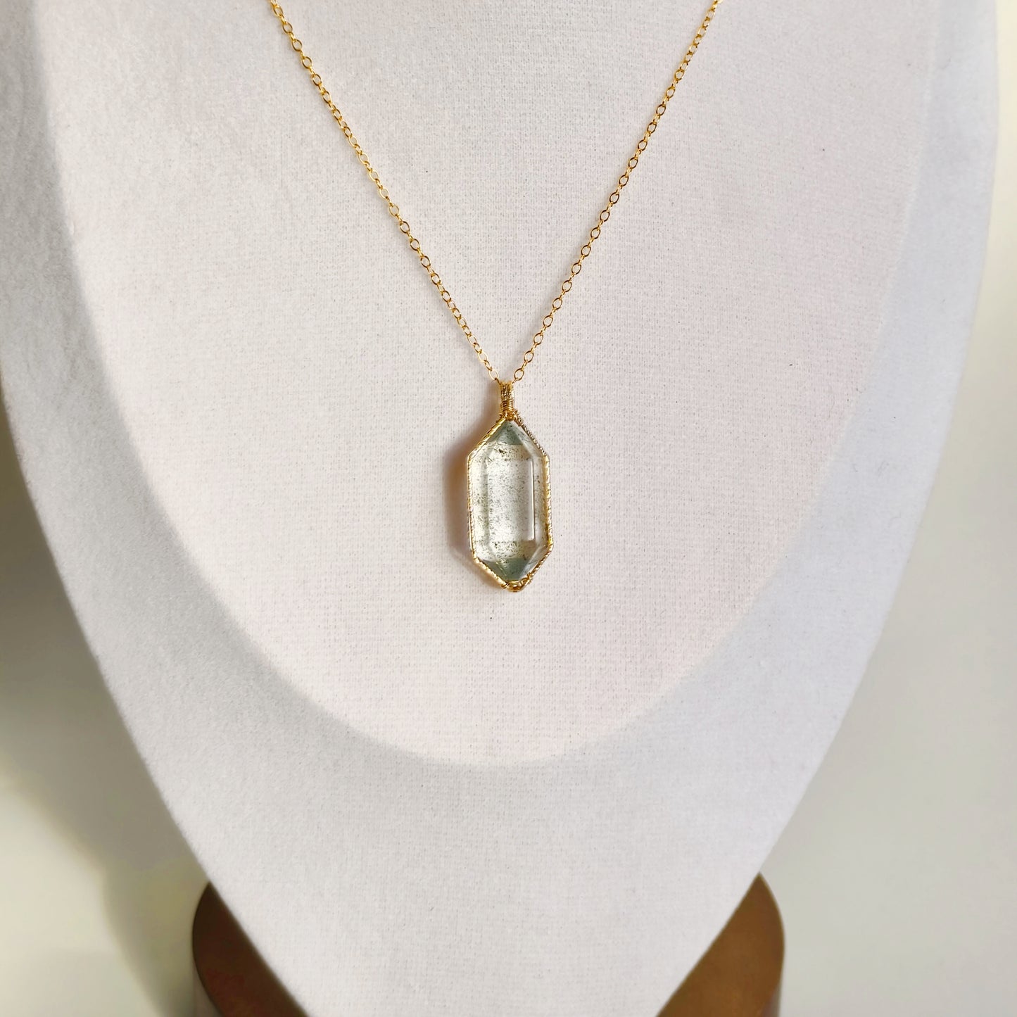 Green Phantom Quartz Necklace No.001