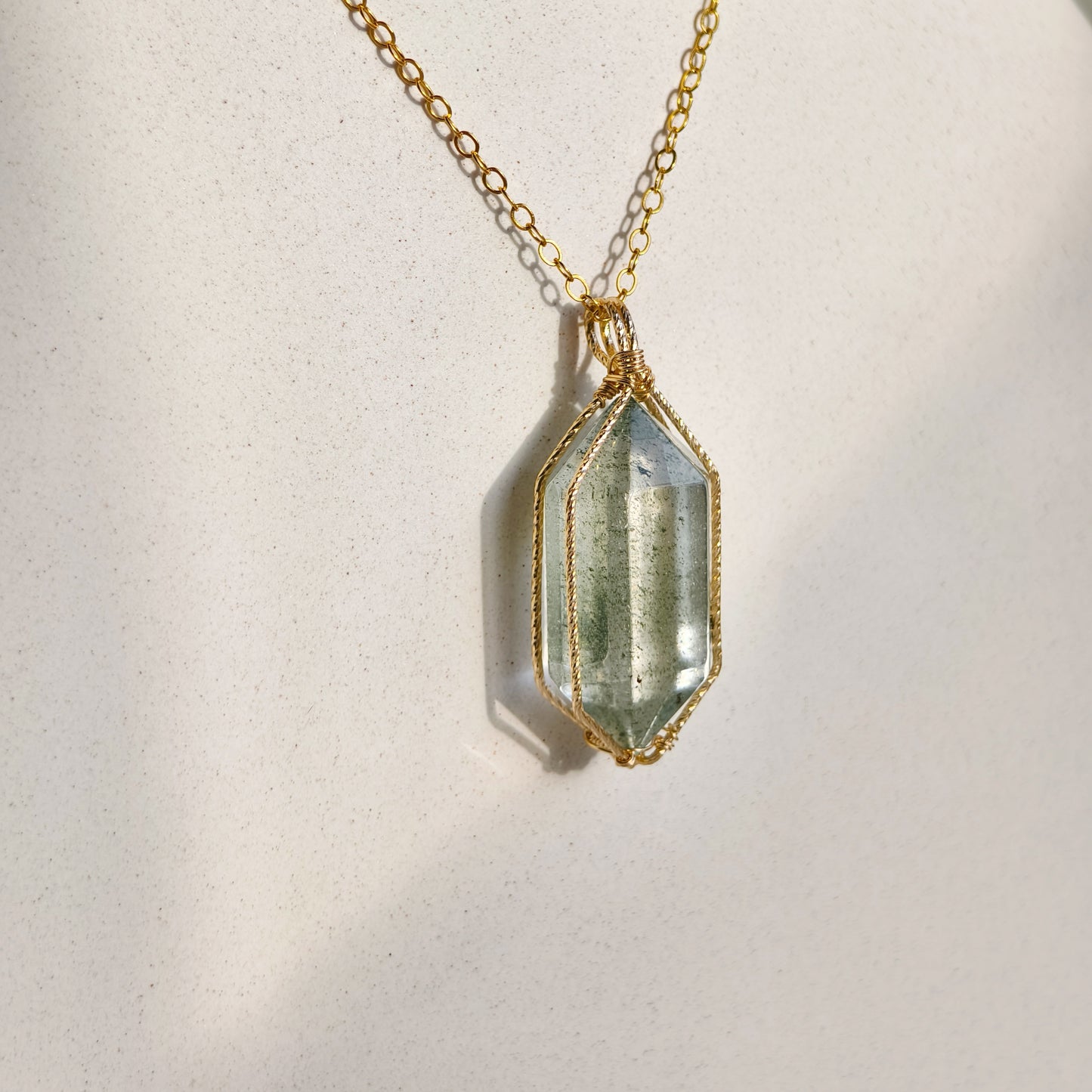 Green Phantom Quartz Necklace No.001