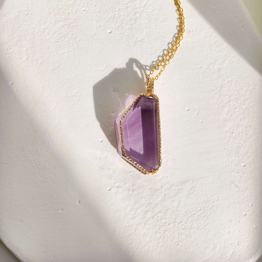 Freeform Amethyst Pendant No.002