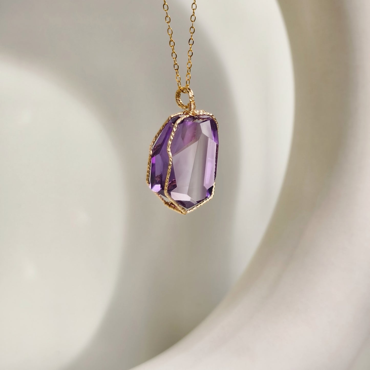 Freeform Amethyst Pendant No.003