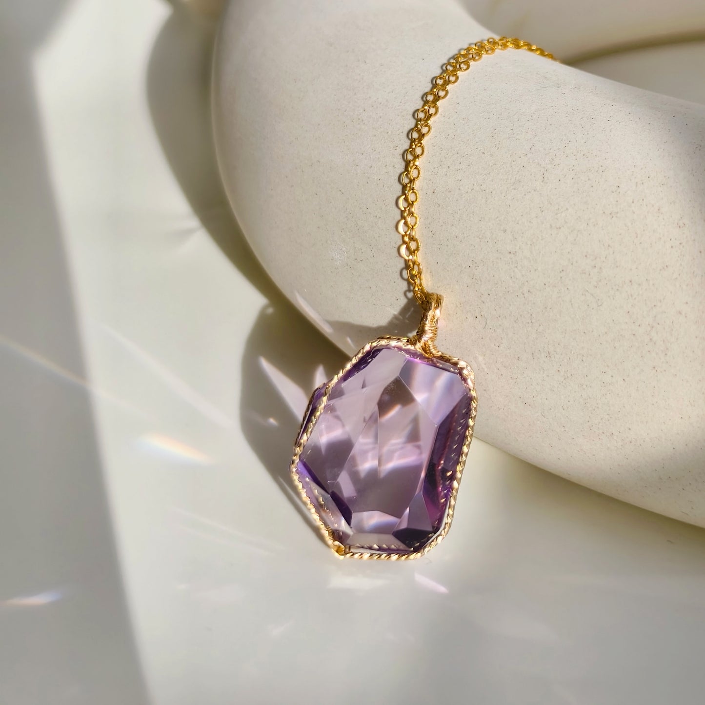 Freeform Amethyst Pendant No.003