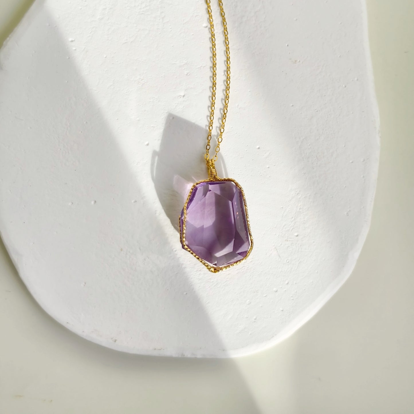 Freeform Amethyst Pendant No.003