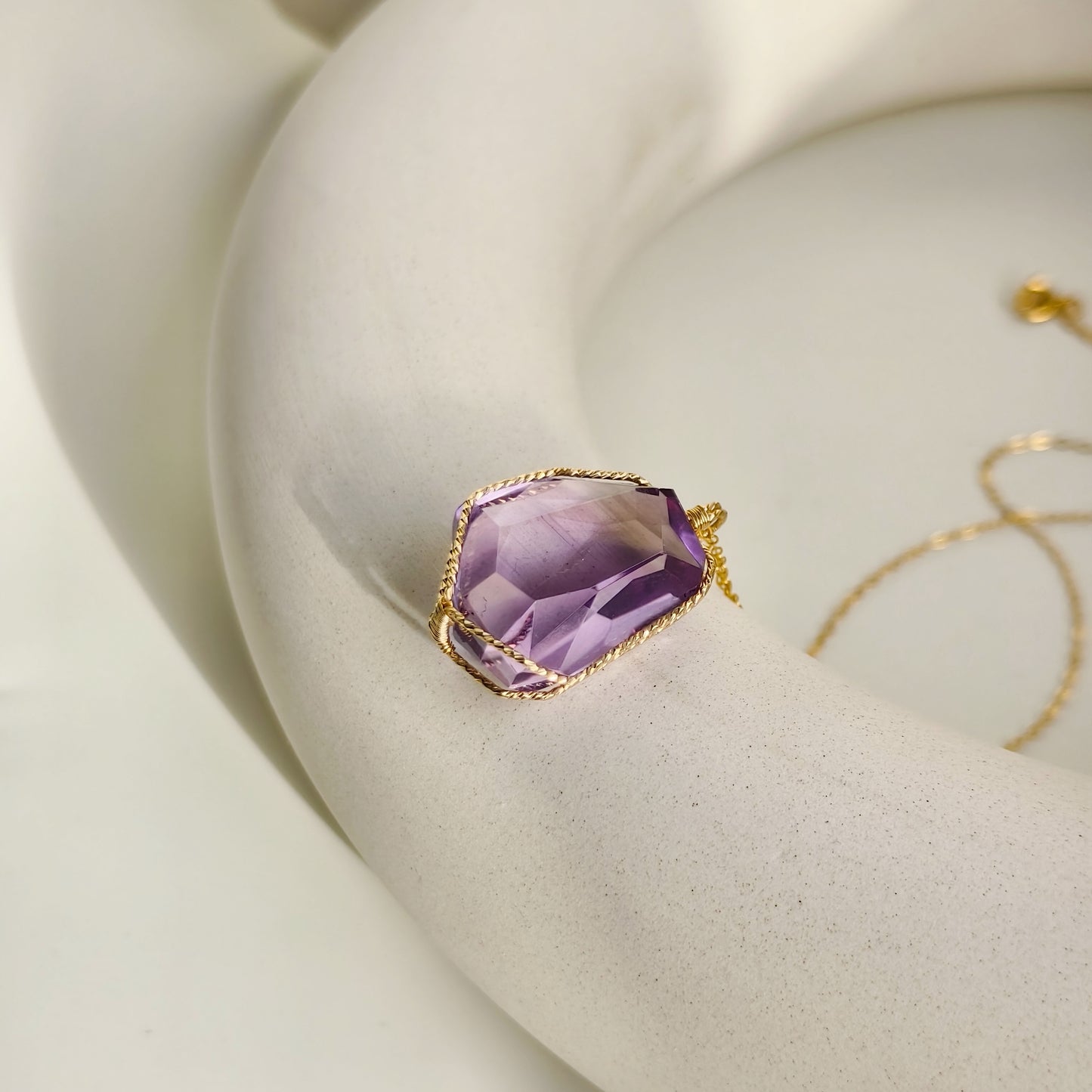 Freeform Amethyst Pendant No.003