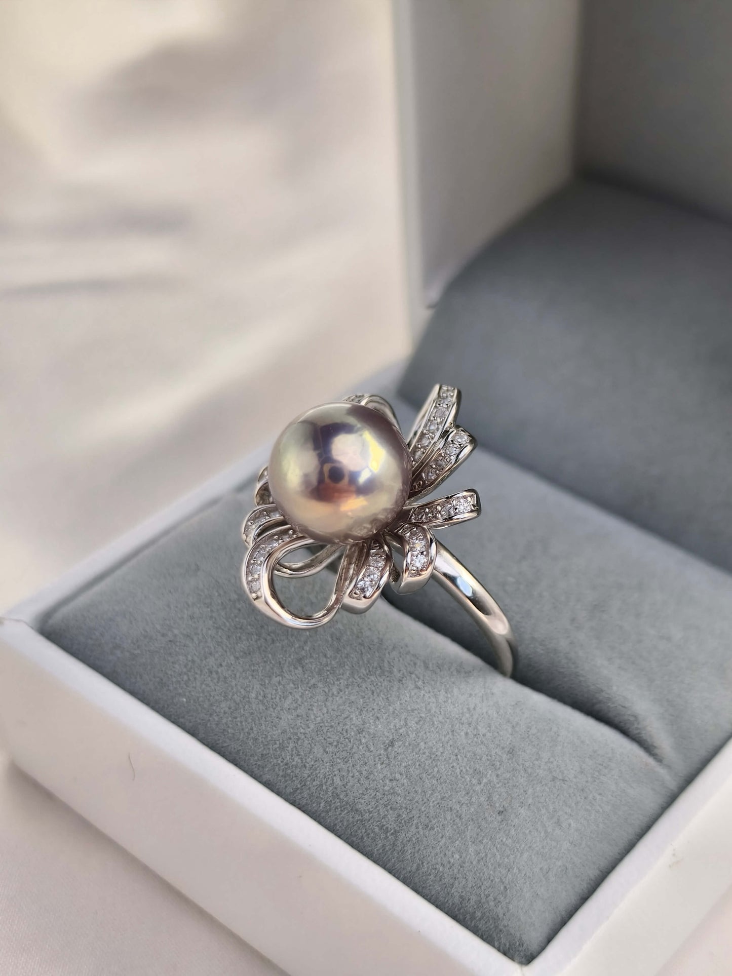 Golden Edison Pearl Ring 925 Sterling Silver - R241221b