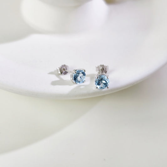 Topaz Stud Earrings 5mm