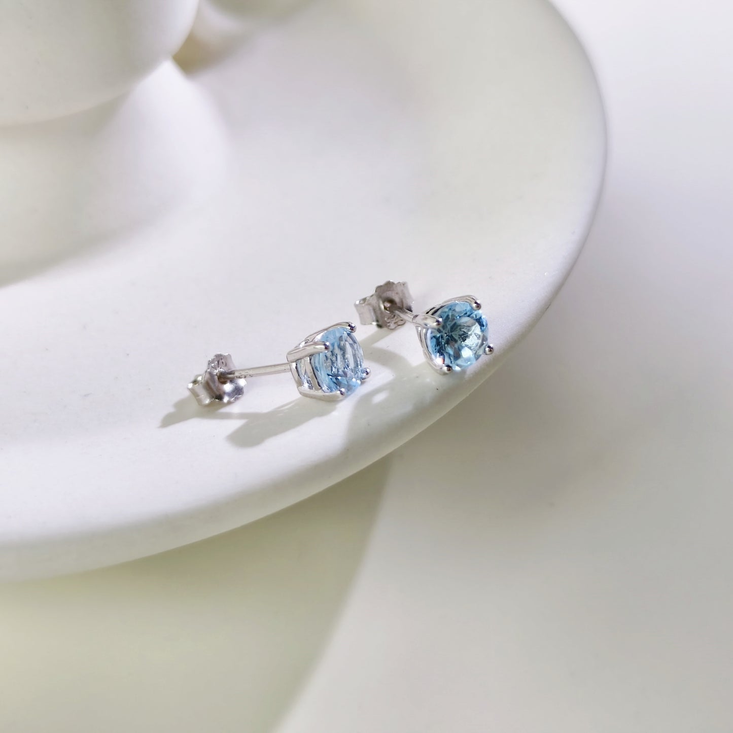 Topaz Stud Earrings 5mm