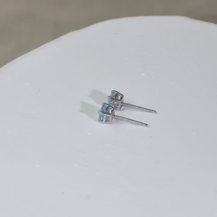 Topaz Stud Earrings 5mm-8